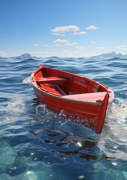 Free photo view of boat on water