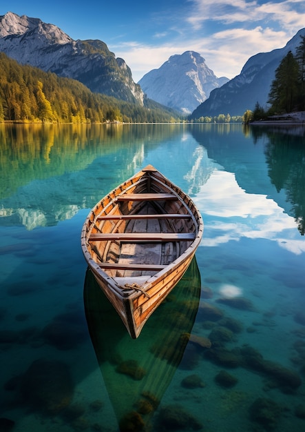 View of boat on water