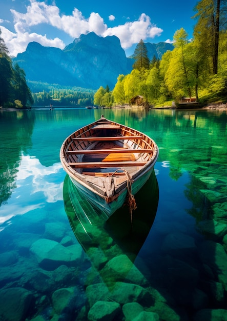 View of boat on water