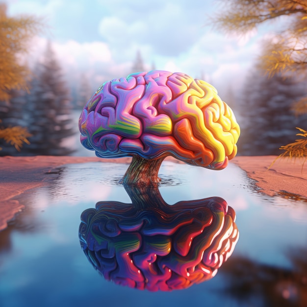 Вид мозга в виде фантастического дерева