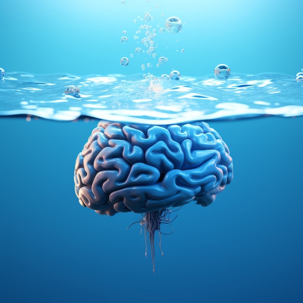 Free photo view of brain underwater