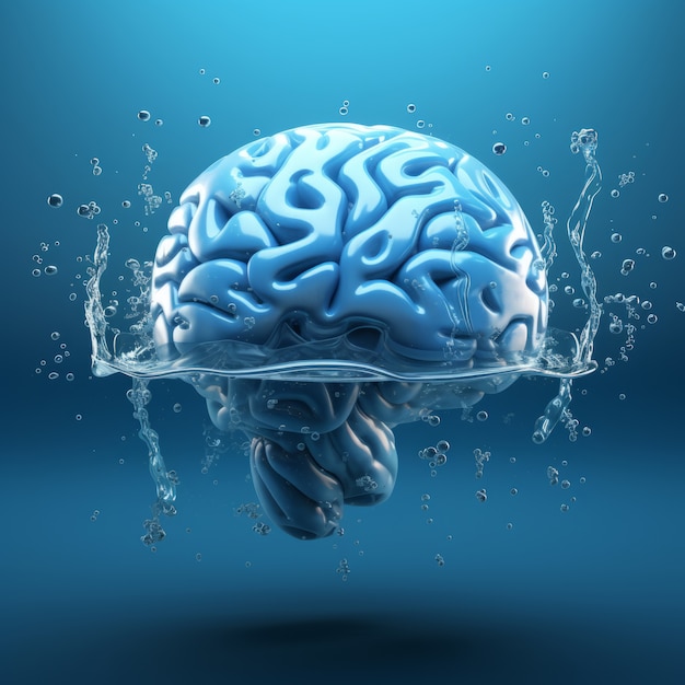 View of brain underwater