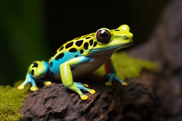 자연 속에서 밝은 색의 개구리 보기