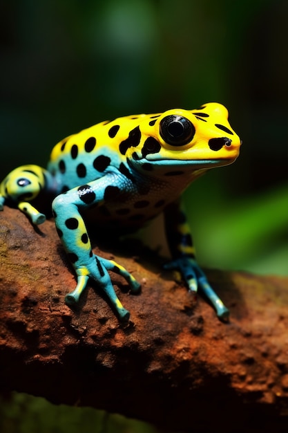 자연 속에서 밝은 색의 개구리 보기