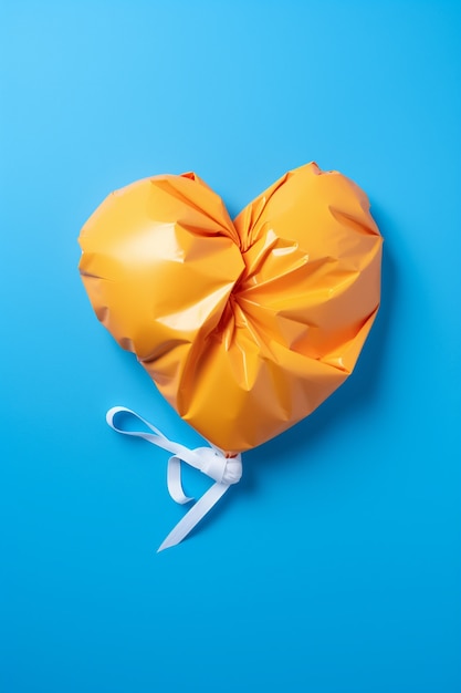 Free photo view of broken heart made from paper