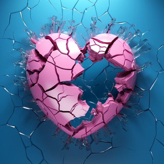 Free photo view of broken heart