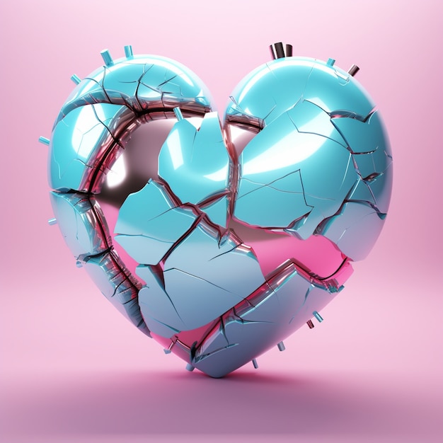 Free photo view of broken heart