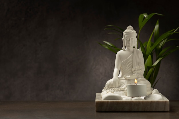 Free photo view of buddha statuette for peace and relaxation