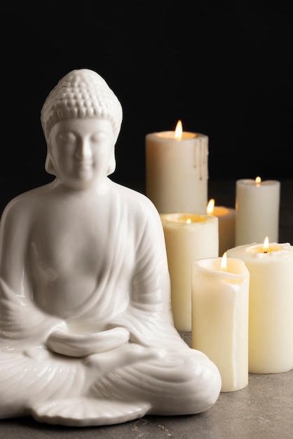 Free photo view of buddha statuette for tranquility