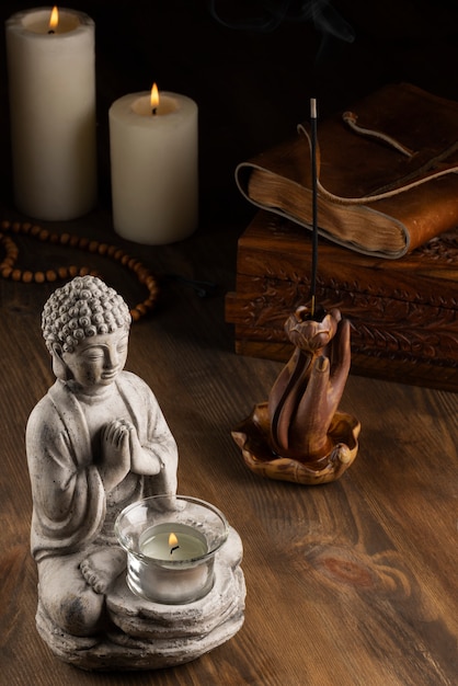 Free photo view of buddha statuette for tranquility