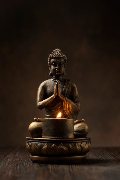 Free photo view of buddha statuette