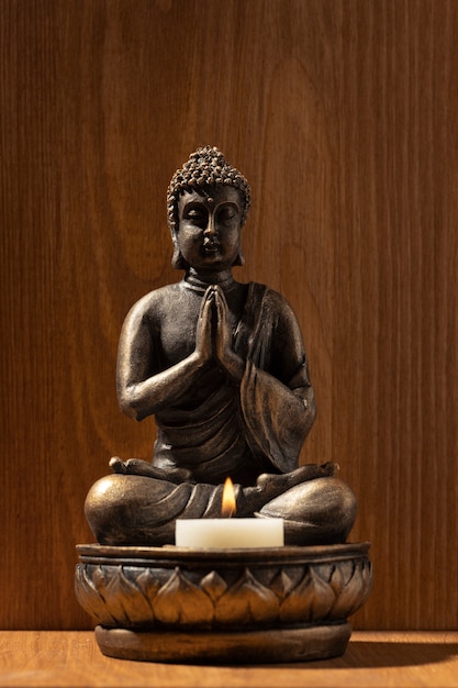 Free photo view of buddha statuette