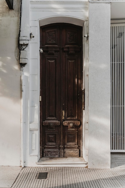 Free photo view of a building door in the city
