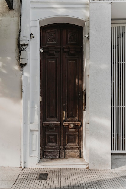 View of a building door in the city