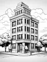 Free photo view of building with cartoon style architecture