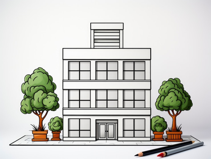 Free Photo view of building with cartoon style architecture