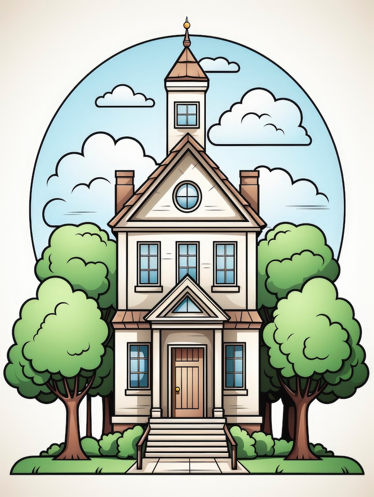 Free Photo view of building with cartoon style architecture