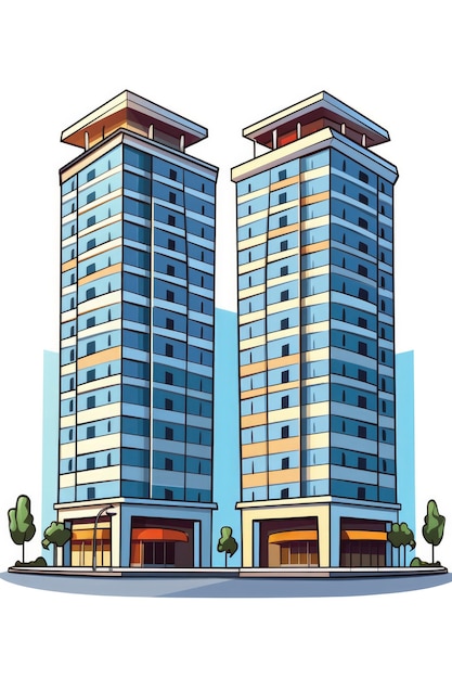 Free photo view of building with cartoon style architecture