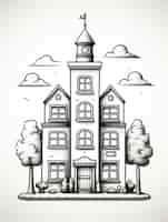 Free photo view of building with cartoon style architecture