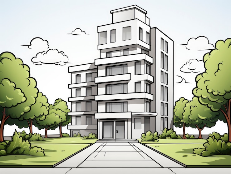 Free Photo view of building with cartoon style architecture