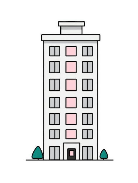 Free photo view of building with cartoon style architecture