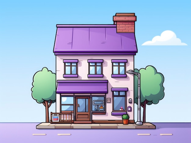 Free photo view of building with cartoon style architecture