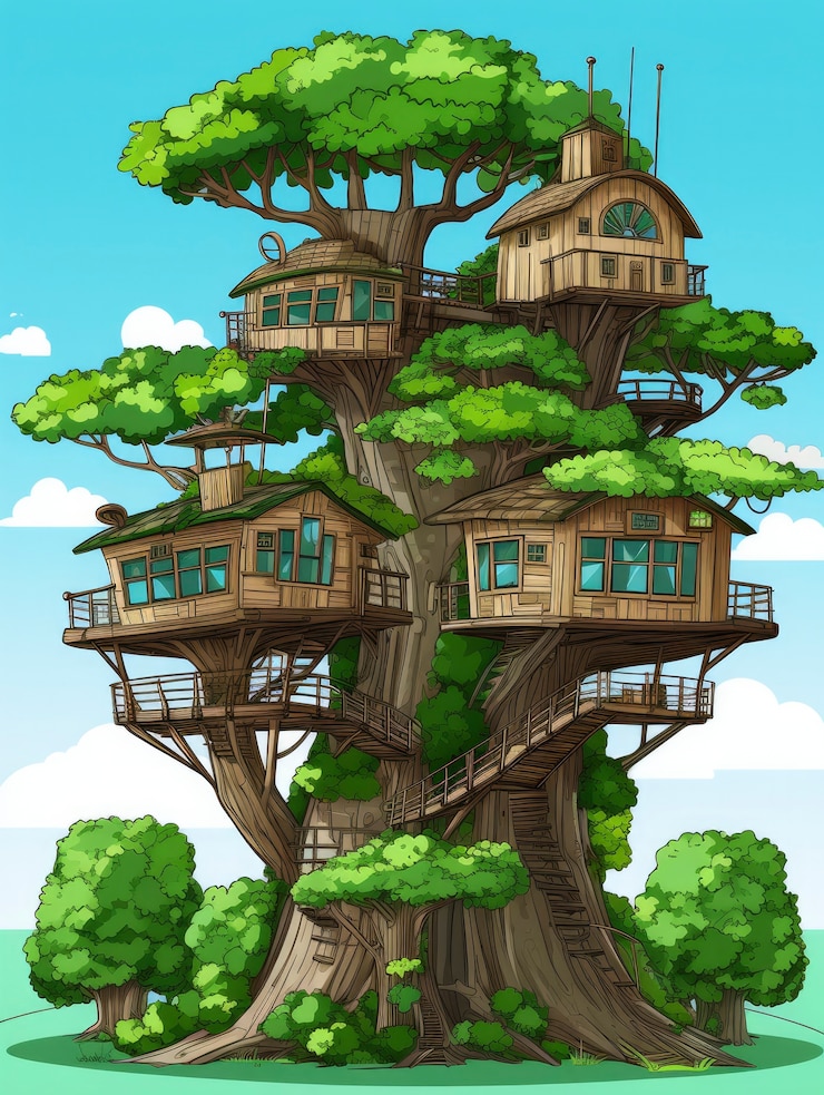 Free Photo view of building with cartoon style architecture