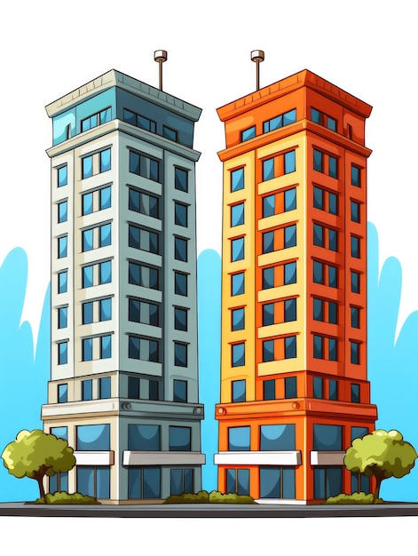 Free photo view of building with cartoon style architecture