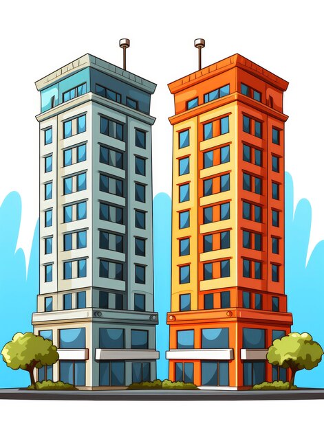 View of building with cartoon style architecture