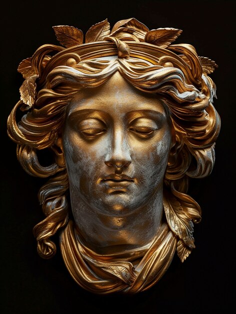 view of bust figure from ancient greece