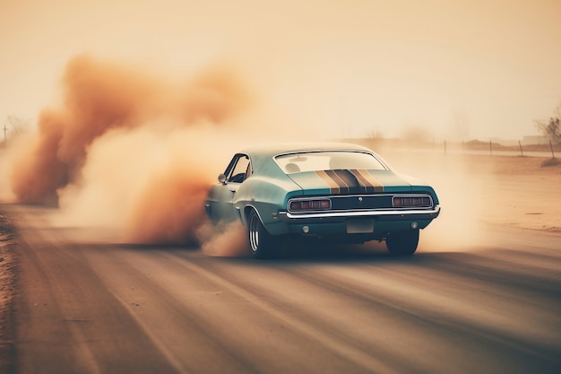 view of car running at high speed