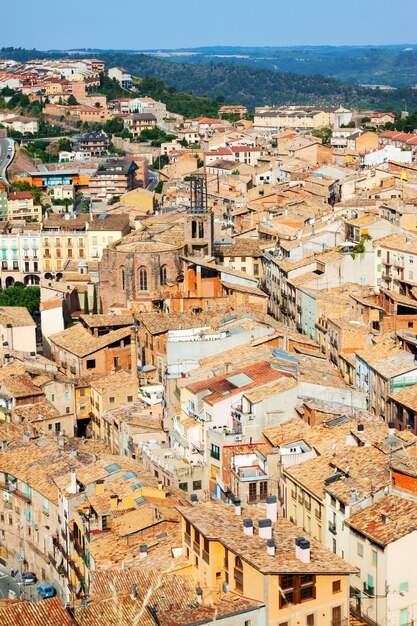 view of  Cardona roofs from castle