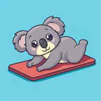 Foto gratuita vista di un animale dei cartoni animati che pratica lo yoga