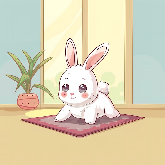 Free photo view of cartoon animal practicing yoga