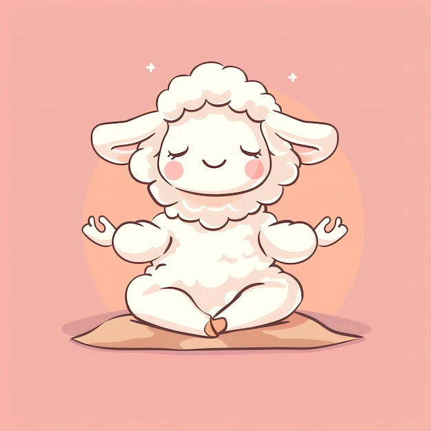 Free photo view of cartoon animal practicing yoga