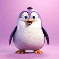 Free photo view of cartoon animated 3d penguin