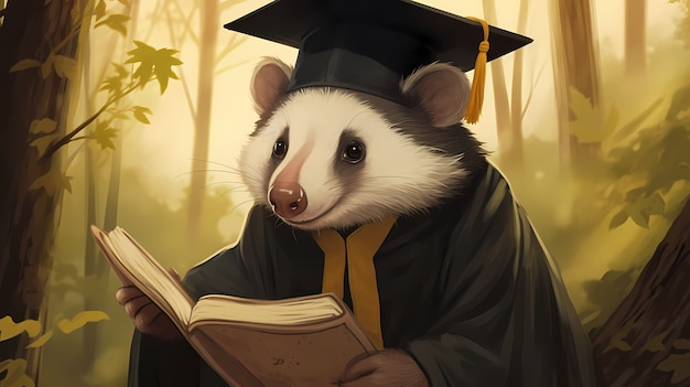 Foto gratuita vista del personaggio di cartone animato opossum