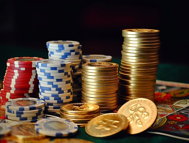 View of casino gambling chips