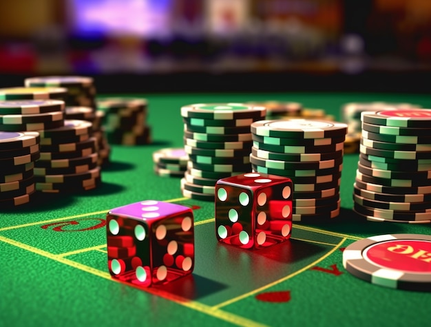 Free photo view of casino gambling chips