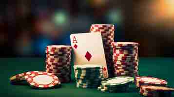 Free photo view of casino gambling chips