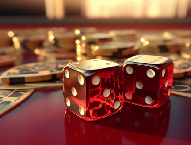 Free photo view of casino gambling dice