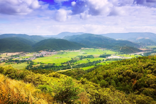 View of catalan mountains valley