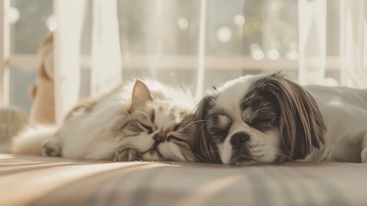 무료 Photo 고양이 와 개 가 친구 가 되는 관점