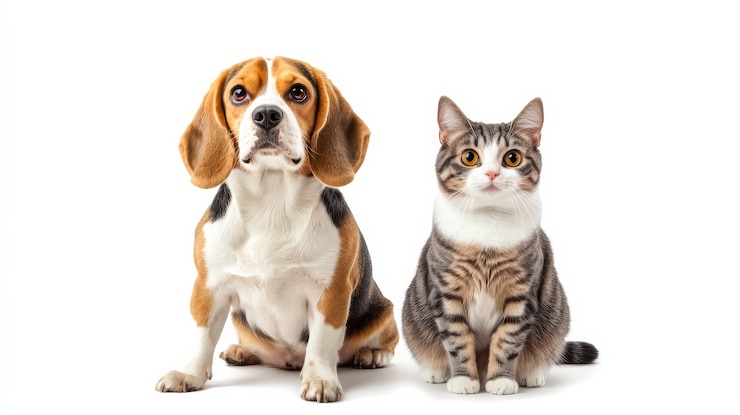 Free Photo view of cats and dogs showing friendship