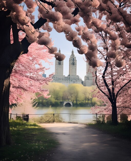 ニューヨーク市のセントラルパークの景色