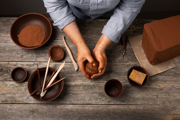 View of ceramic and pottery items