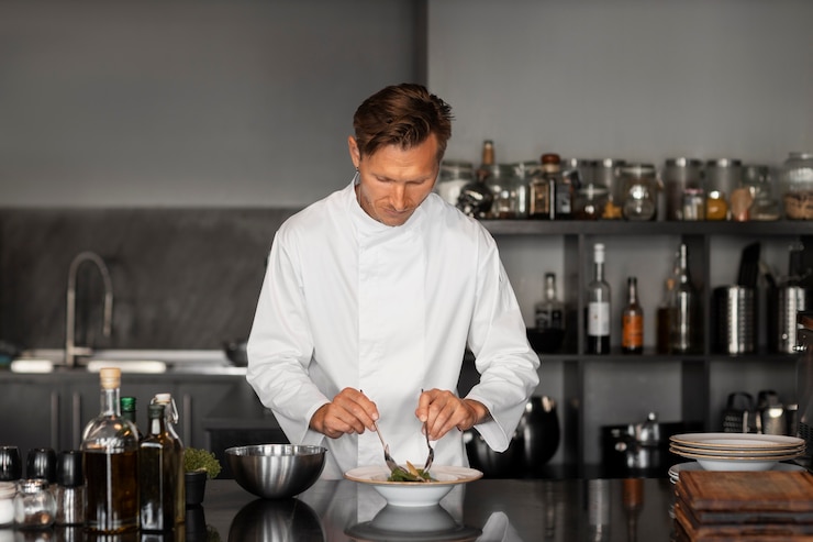 Free Photo view of chef working in the kitchen