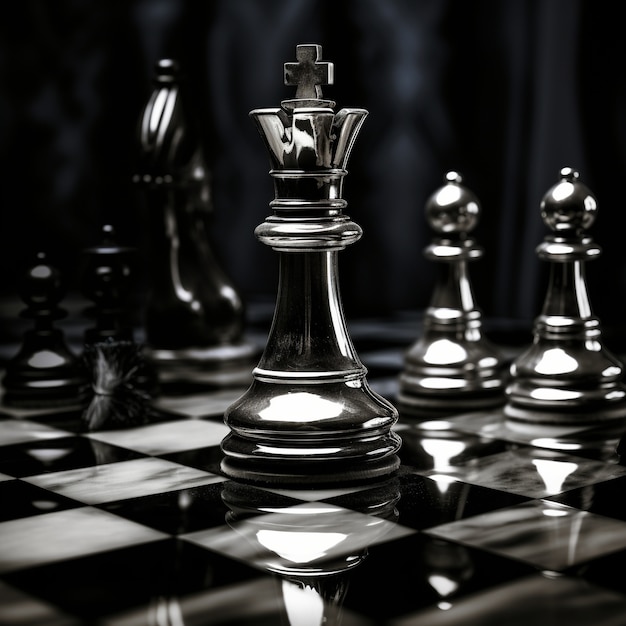 Free AI Image  View of chess pieces with dramatic and mystical background