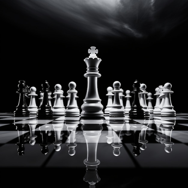 Free AI Image  View of chess pieces with dramatic and mystical