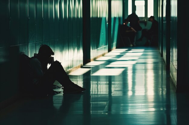 Foto gratuita la visione del bambino che soffre di bullismo a scuola